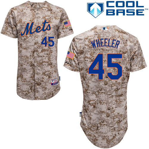 Zack Wheeler #45 Youth Baseball Jersey-New York Mets Authentic Alternate Camo Cool Base MLB Jersey